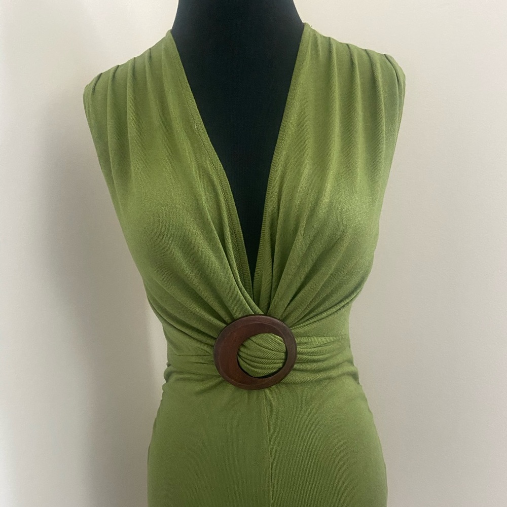 BCBG Max Azria top with wooden ring